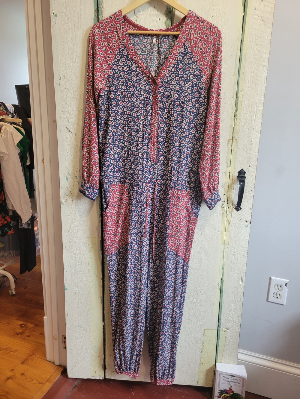 Free People Multicolor Printed Jumpsuit - Blue and Red